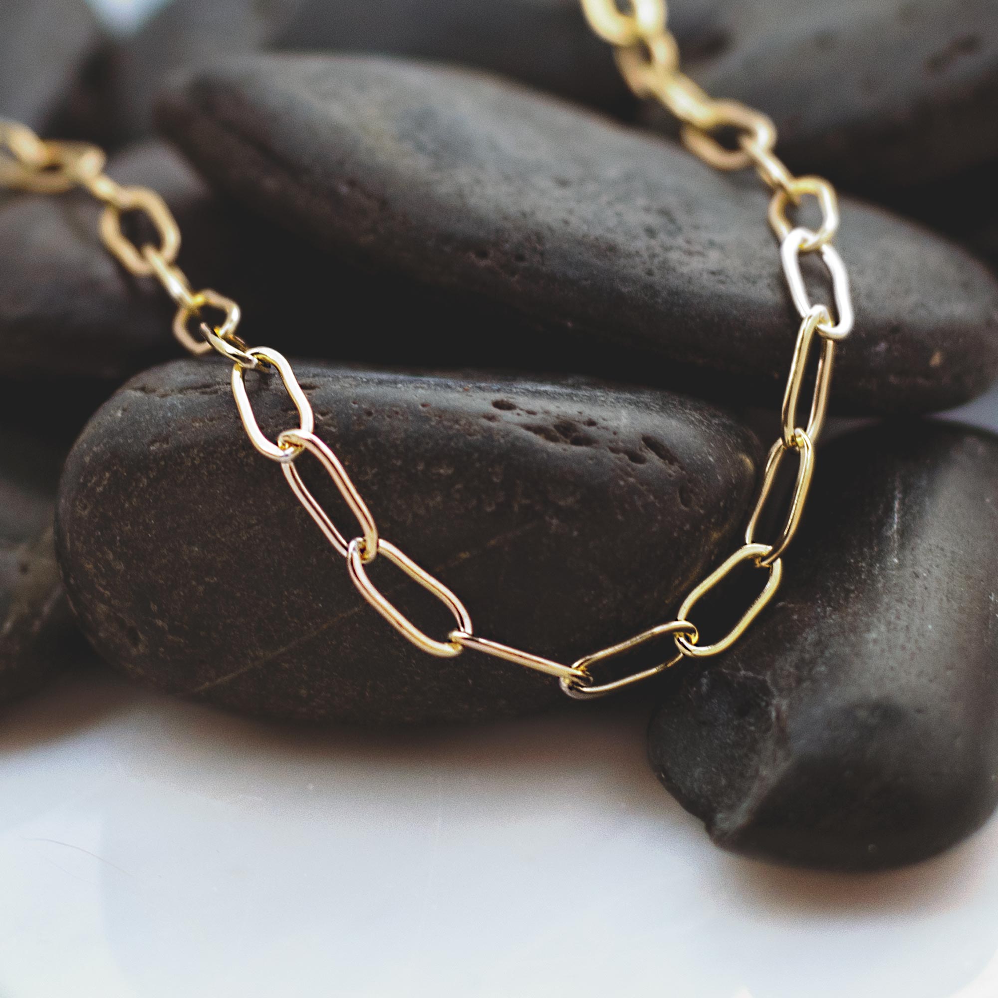 Gold-Filled Flat Paperclip Chain Footage