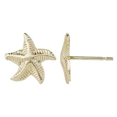 14k Gold Starfish Post Earrings