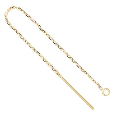 14k Gold Diamond Cut Cable Ear Thread