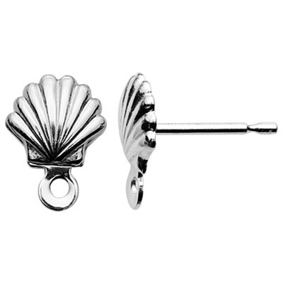 Sterling Silver Shell Post Earring Findings