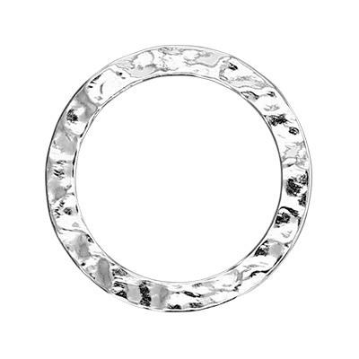 Sterling Silver 12mm Textured Circle Link